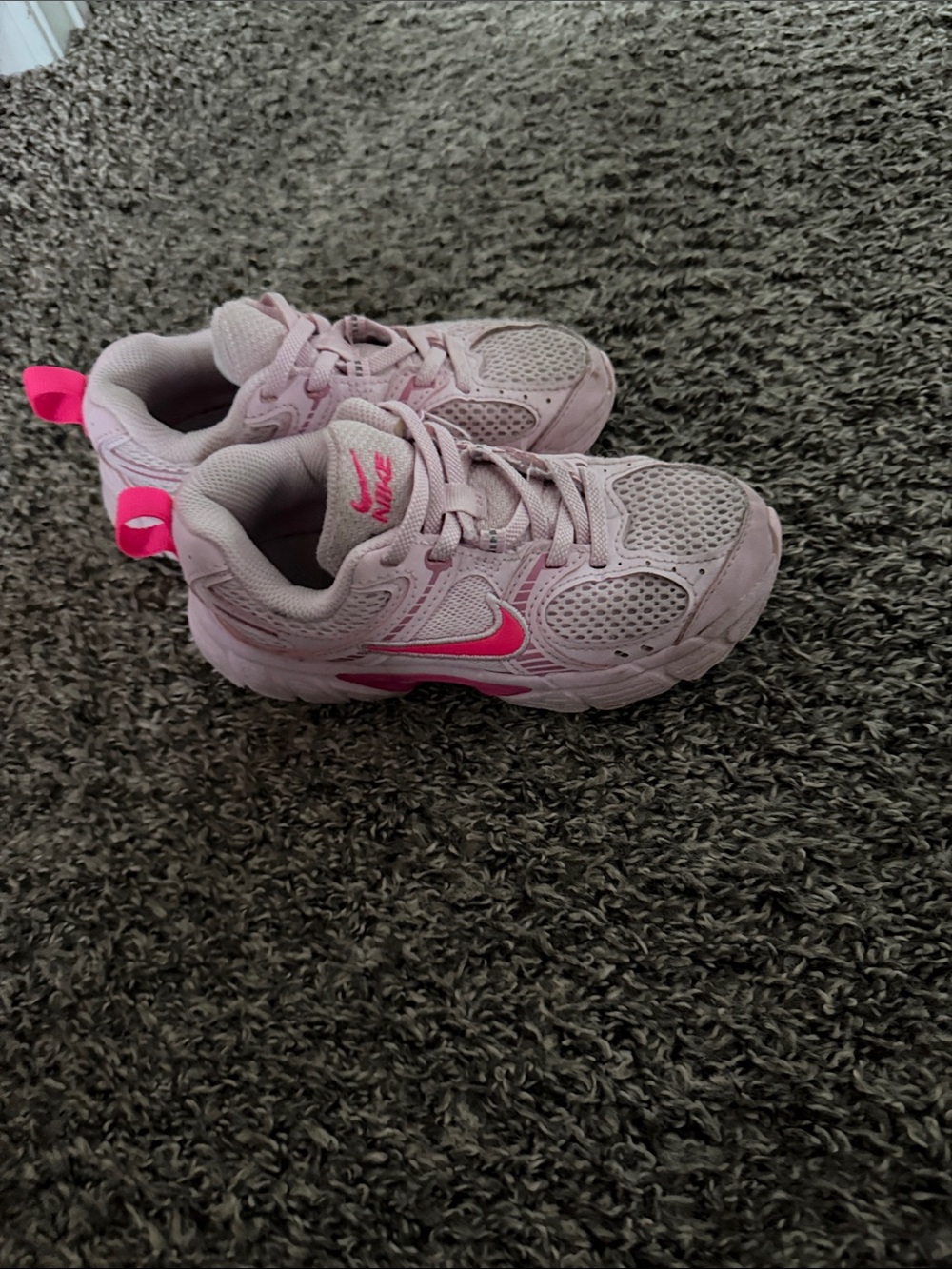 Nike Kids Light Pink and Hot Pink Athletic Sneakers